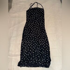 Tarte Strappy Back Black Polka Dot Dress